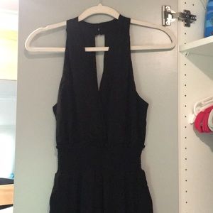 Anthropologie Black V-Neck Jumpsuit